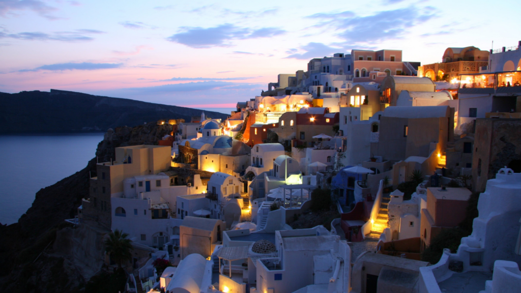 santorini by night