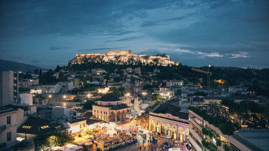 athens by night